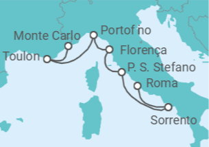 Itinerário do Cruzeiro França, Itália - Silversea
