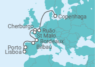 Itinerário do Cruzeiro Portugal, Espanha, França - Silversea