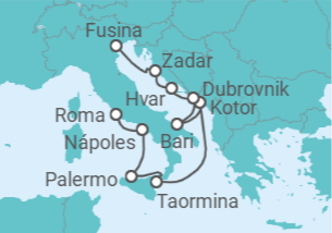 Itinerário do Cruzeiro Itália, Montenegro, Croácia - Silversea