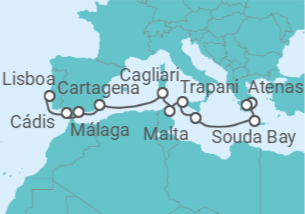 Itinerário do Cruzeiro De Atenas a Lisboa - Silversea