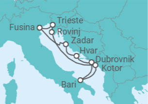 Itinerário do Cruzeiro Itália, Montenegro, Croácia - Silversea