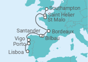 Itinerário do Cruzeiro França, Espanha, Portugal - Silversea