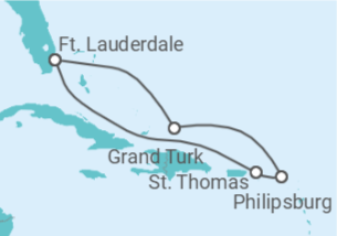 Itinerário do Cruzeiro Ilhas Virgens Americanas, Sint Maarten, Bahamas - Princess Cruises