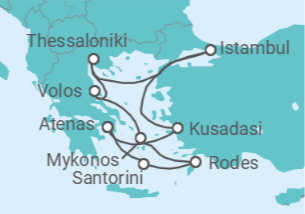 Itinerário do Cruzeiro Turquia, Grécia - Silversea