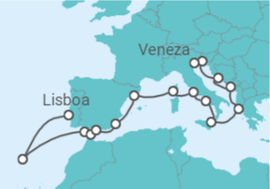 Itinerário do Cruzeiro De Lisboa a Veneza - Oceania Cruises