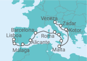 Itinerário do Cruzeiro De Lisboa a Veneza - Oceania Cruises