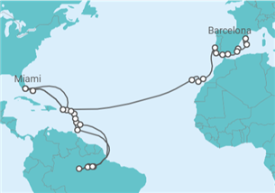 Itinerário do Cruzeiro Volta ao mundo - Oceania Cruises