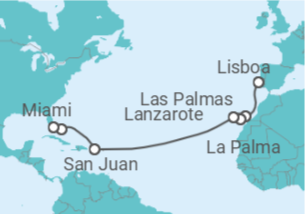 Itinerário do Cruzeiro Espanha, Porto Rico, Bahamas - Oceania Cruises