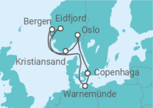 Itinerário do Cruzeiro Noruega, Dinamarca - MSC Cruzeiros