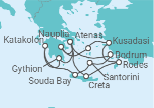 Itinerário do Cruzeiro Grécia, Turquia - Silversea