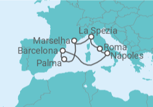 Itinerário do Cruzeiro Harmonia do Mediterrâneo - Royal Caribbean