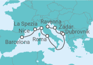 Itinerário do Cruzeiro França, Itália, Montenegro, Croácia - Royal Caribbean
