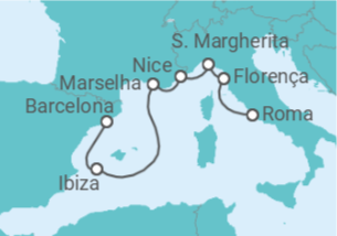 Itinerário do Cruzeiro Itália, França, Espanha - Royal Caribbean