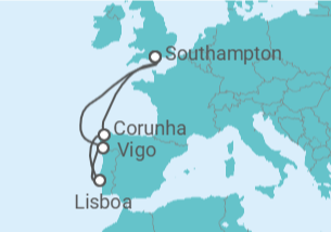 Itinerário do Cruzeiro Espanha, Portugal - Royal Caribbean