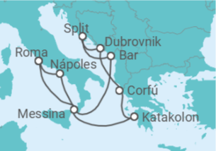 Itinerário do Cruzeiro Lendas do Adriático - Celebrity Cruises