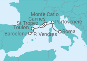 Itinerário do Cruzeiro França, Monaco - Seabourn