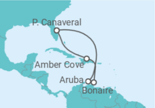 Itinerário do Cruzeiro Aruba, Bonaire, Santo Eustáquio e Saba - Carnival Cruise Line