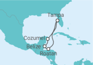 Itinerário do Cruzeiro Belize, México - Carnival Cruise Line