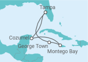 Itinerário do Cruzeiro México, Jamaica, Ilhas Caimão - Carnival Cruise Line