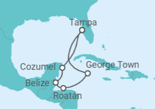 Itinerário do Cruzeiro Ilhas Caimão, Belize, México - Carnival Cruise Line