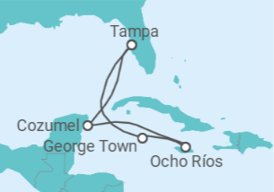 Itinerário do Cruzeiro Ilhas Caimão, Jamaica, México - Carnival Cruise Line