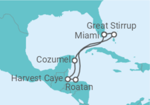 Itinerário do Cruzeiro Honduras, México - NCL Norwegian Cruise Line