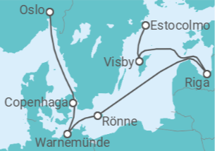 Itinerário do Cruzeiro Dinamarca, Alemanha, Letónia, Suécia TI - MSC Cruzeiros
