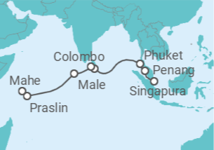 Itinerário do Cruzeiro Segmento Volta ao Mundo: De Singapura a Mahé - Silversea