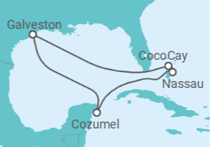 Itinerário do Cruzeiro México, Bahamas - Royal Caribbean