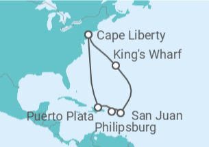 Itinerário do Cruzeiro Bermudas, Sint Maarten, Porto Rico - Royal Caribbean
