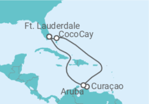 Itinerário do Cruzeiro Curaçao, Aruba - Royal Caribbean