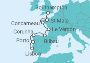 Itinerário do Cruzeiro De Lisboa a Southampton - Oceania Cruises