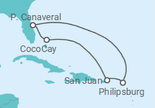 Itinerário do Cruzeiro Porto Rico, Sint Maarten - Royal Caribbean