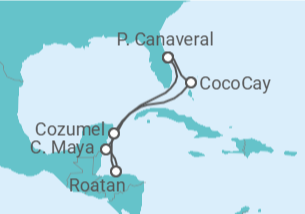 Itinerário do Cruzeiro Honduras, México - Royal Caribbean