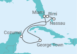 Itinerário do Cruzeiro Bahamas, México, Ilhas Caimão - Celebrity Cruises