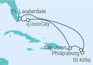 Itinerário do Cruzeiro Sint Maarten, Porto Rico - Royal Caribbean