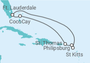 Itinerário do Cruzeiro Sint Maarten, Ilhas Virgens Americanas - Royal Caribbean