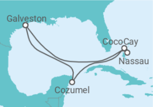 Itinerário do Cruzeiro México, Bahamas - Royal Caribbean