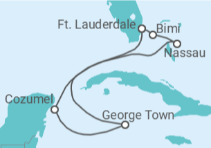 Itinerário do Cruzeiro Bahamas, México, Ilhas Caimão - Celebrity Cruises
