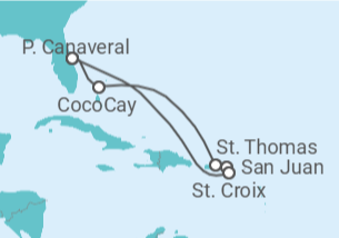 Itinerário do Cruzeiro Porto Rico, Ilhas Virgens Americanas - Royal Caribbean