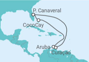Itinerário do Cruzeiro Aruba, Curaçao - Royal Caribbean