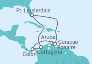 Itinerário do Cruzeiro Colômbia, Panamá, Aruba, Curaçao, Bonaire, Santo Eustáquio e Saba - Celebrity Cruises
