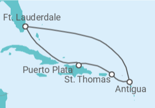 Itinerário do Cruzeiro Ilhas Virgens Americanas, Antígua E Barbuda - Celebrity Cruises