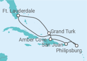 Itinerário do Cruzeiro Sint Maarten, Porto Rico, Bahamas - Princess Cruises