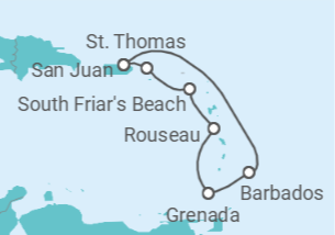 Itinerário do Cruzeiro Ilhas Virgens Americanas, Barbados - Princess Cruises