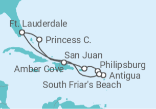 Itinerário do Cruzeiro Porto Rico, Sint Maarten, Antígua E Barbuda - Princess Cruises