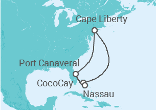 Itinerário do Cruzeiro Caraíbas e Oásis - Royal Caribbean