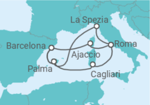 Itinerário do Cruzeiro Espanha, Itália, França - AIDA