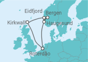 Itinerário do Cruzeiro Noruega, Reino Unido - Holland America Line