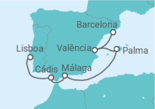 Itinerário do Cruzeiro Espanha - Ponant